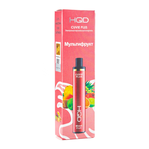 Одноразовая электронная сигарета HQD Cuvie Plus Mix Fruit (Мультифрукт) 1200 затяжек в Иркутске