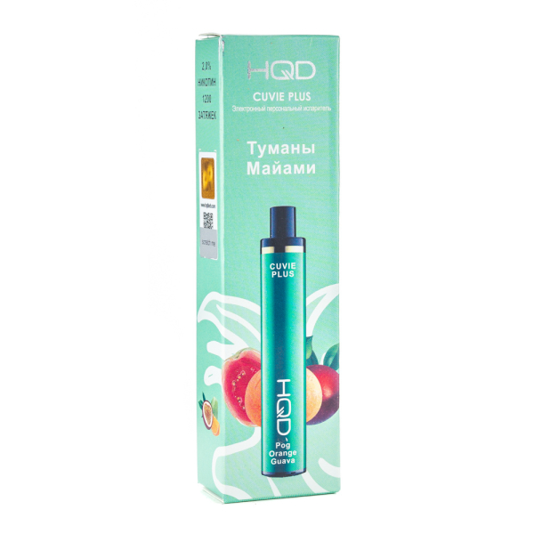 Одноразовая электронная сигарета HQD Cuvie Plus Orange Guava (Туман Майами) 1200 затяжек в Иркутске
