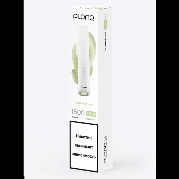 Электронка Plonq Plus 1500 Зеленый Чай 1500 затяжек в Иркутске